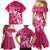 Personalized Breast Cancer Awareness Family Matching Mermaid Dress and Hawaiian Shirt Ribbon Polynesian Pattern Pink Version LT05 - Polynesian Pride