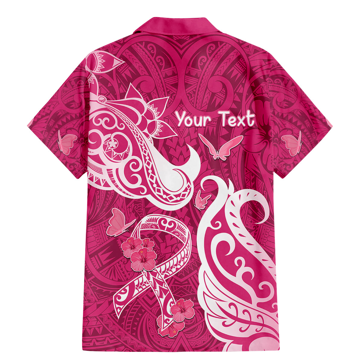 Personalized Breast Cancer Awareness Family Matching Mermaid Dress and Hawaiian Shirt Ribbon Polynesian Pattern Pink Version LT05 - Polynesian Pride