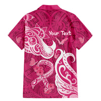 Personalized Breast Cancer Awareness Family Matching Mermaid Dress and Hawaiian Shirt Ribbon Polynesian Pattern Pink Version LT05 - Polynesian Pride