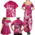 Personalized Breast Cancer Awareness Family Matching Summer Maxi Dress and Hawaiian Shirt Ribbon Polynesian Pattern Pink Version LT05 - Polynesian Pride