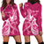 Personalized Breast Cancer Awareness Hoodie Dress Ribbon Polynesian Pattern Pink Version LT05 - Polynesian Pride