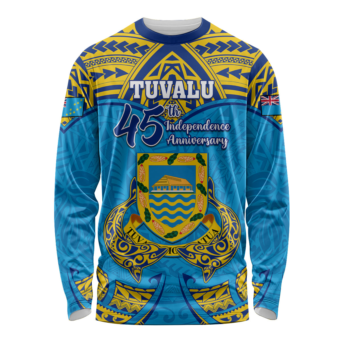 personalized-tuvalu-independence-day-long-sleeve-shirt-coat-of-arms-with-polynesian-dolphin-tattoo