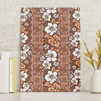 Hawaii Vintage Brown Hibiscus Tapa Pattern Canvas Wall Art LT05 Without Frame Brown - Polynesian Pride