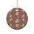 Hawaii Vintage Brown Hibiscus Tapa Pattern Ceramic Ornament