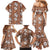 Hawaii Vintage Brown Hibiscus Tapa Pattern Family Matching Mermaid Dress and Hawaiian Shirt