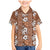 Hawaii Vintage Brown Hibiscus Tapa Pattern Family Matching Mermaid Dress and Hawaiian Shirt