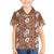 Hawaii Vintage Brown Hibiscus Tapa Pattern Family Matching Off The Shoulder Long Sleeve Dress and Hawaiian Shirt