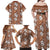 Hawaii Vintage Brown Hibiscus Tapa Pattern Family Matching Off Shoulder Maxi Dress and Hawaiian Shirt