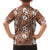 Hawaii Vintage Brown Hibiscus Tapa Pattern Family Matching Short Sleeve Bodycon Dress and Hawaiian Shirt