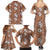 Hawaii Vintage Brown Hibiscus Tapa Pattern Family Matching Summer Maxi Dress and Hawaiian Shirt