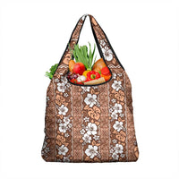 Hawaii Vintage Brown Hibiscus Tapa Pattern Grocery Bag LT05 1-pack One Size Brown - Polynesian Pride