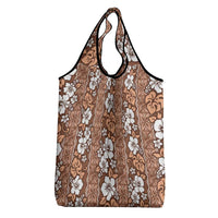 Hawaii Vintage Brown Hibiscus Tapa Pattern Grocery Bag LT05 - Polynesian Pride