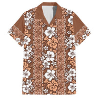 Hawaii Vintage Brown Hibiscus Tapa Pattern Hawaiian Shirt LT05 Brown - Polynesian Pride