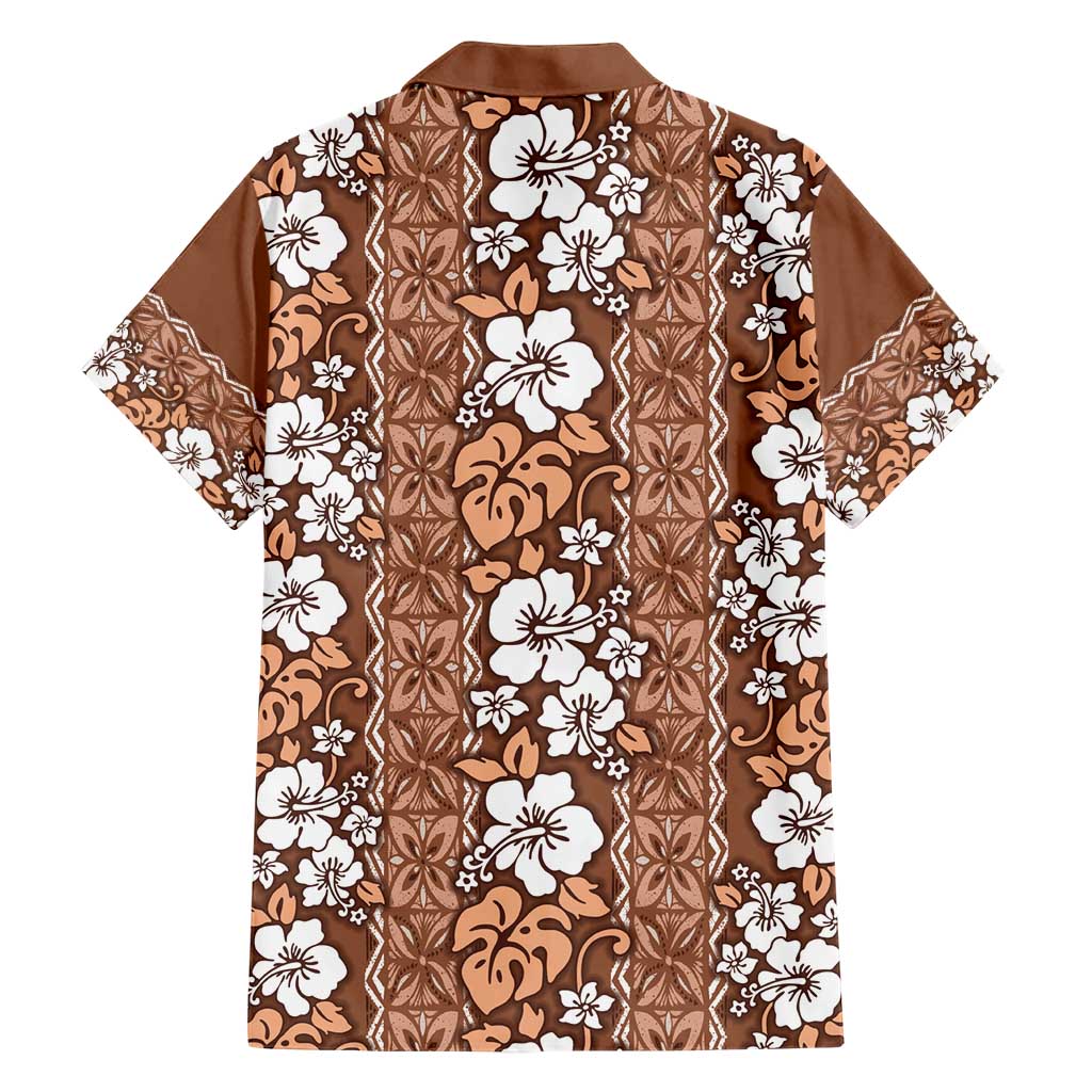 Hawaii Vintage Brown Hibiscus Tapa Pattern Hawaiian Shirt LT05 - Polynesian Pride