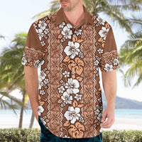 Hawaii Vintage Brown Hibiscus Tapa Pattern Hawaiian Shirt LT05 - Polynesian Pride