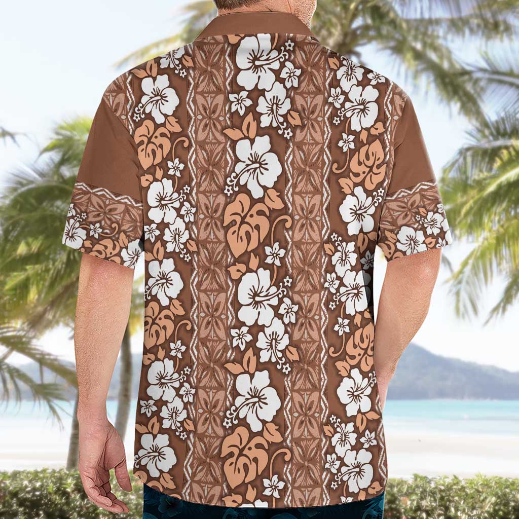 Hawaii Vintage Brown Hibiscus Tapa Pattern Hawaiian Shirt LT05 - Polynesian Pride