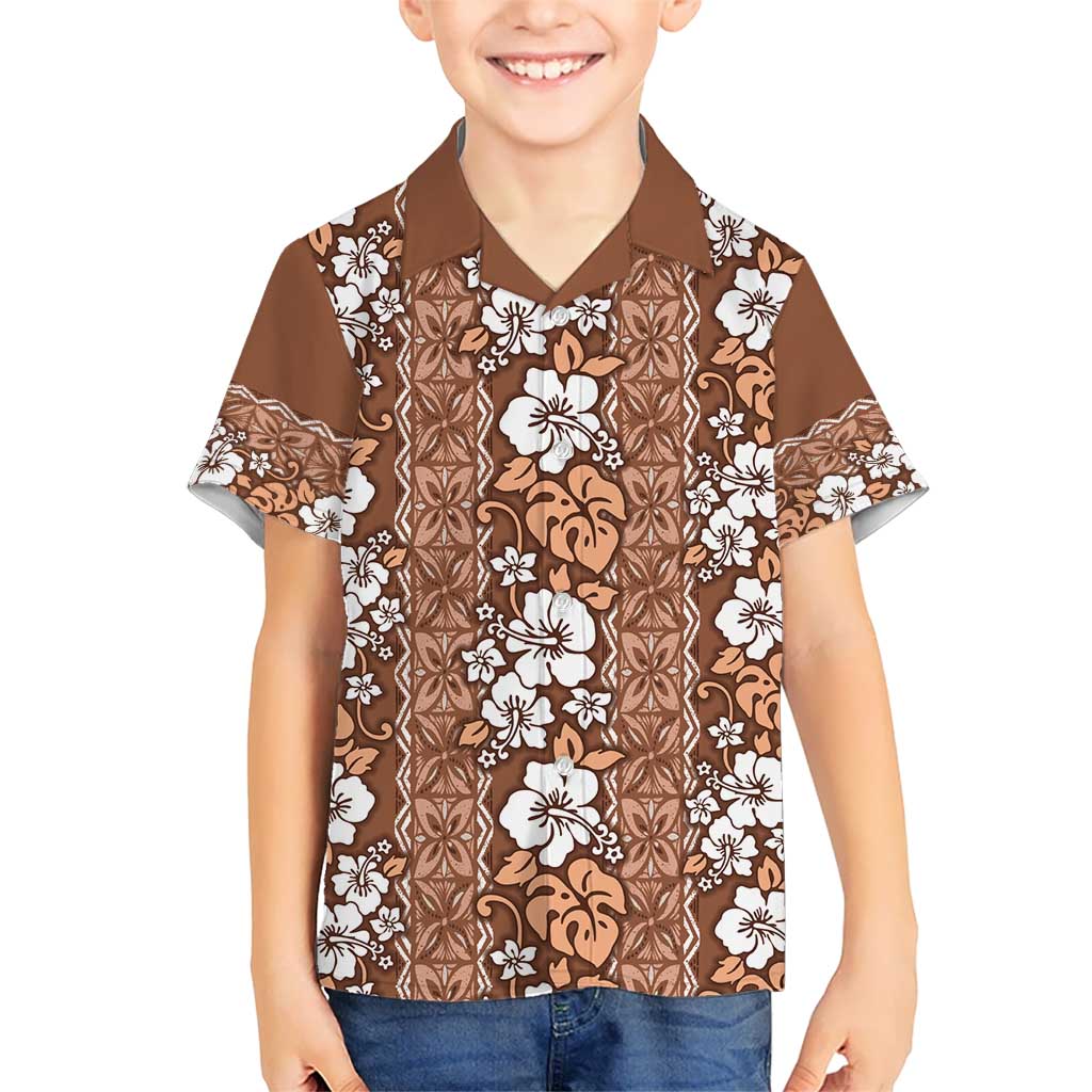 Hawaii Vintage Brown Hibiscus Tapa Pattern Hawaiian Shirt LT05 - Polynesian Pride