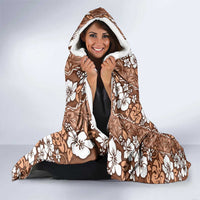 Hawaii Vintage Brown Hibiscus Tapa Pattern Hooded Blanket LT05 - Polynesian Pride