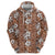 Hawaii Vintage Brown Hibiscus Tapa Pattern Hoodie