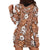 Hawaii Vintage Brown Hibiscus Tapa Pattern Hoodie Dress