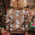 Hawaii Vintage Brown Hibiscus Tapa Pattern Kid Ugly Christmas Sweater