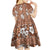 Hawaii Vintage Brown Hibiscus Tapa Pattern Kid Short Sleeve Dress