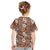 Hawaii Vintage Brown Hibiscus Tapa Pattern Kid T Shirt