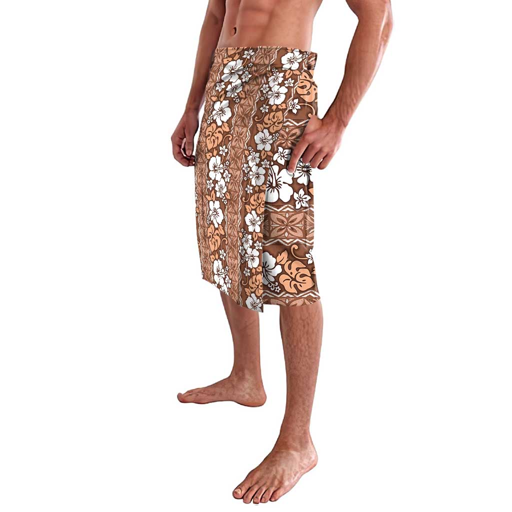 Hawaii Vintage Brown Hibiscus Tapa Pattern Lavalava LT05 - Polynesian Pride