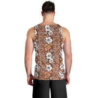 Hawaii Vintage Brown Hibiscus Tapa Pattern Men Tank Top LT05 - Polynesian Pride
