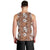 Hawaii Vintage Brown Hibiscus Tapa Pattern Men Tank Top