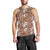 Hawaii Vintage Brown Hibiscus Tapa Pattern Men Tank Top