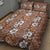 Hawaii Vintage Brown Hibiscus Tapa Pattern Quilt Bed Set