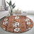 Hawaii Vintage Brown Hibiscus Tapa Pattern Round Carpet