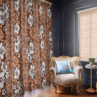 Hawaii Vintage Brown Hibiscus Tapa Pattern Window Curtain LT05 - Polynesian Pride