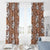 Hawaii Vintage Brown Hibiscus Tapa Pattern Window Curtain