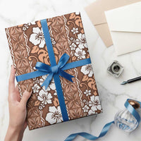 Hawaii Vintage Brown Hibiscus Tapa Pattern Wrapping Paper - Polynesian Pride