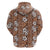 Hawaii Vintage Brown Hibiscus Tapa Pattern Zip Hoodie