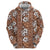 Hawaii Vintage Brown Hibiscus Tapa Pattern Zip Hoodie