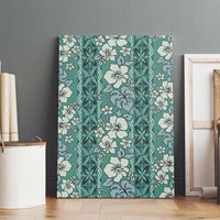 Hawaii Vintage Green Hibiscus Tapa Pattern Canvas Wall Art LT05 - Polynesian Pride