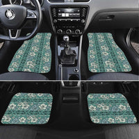 Hawaii Vintage Green Hibiscus Tapa Pattern Car Mats
