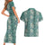 Hawaii Vintage Green Hibiscus Tapa Pattern Couples Matching Short Sleeve Bodycon Dress and Hawaiian Shirt