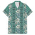 Hawaii Vintage Green Hibiscus Tapa Pattern Family Matching Long Sleeve Bodycon Dress and Hawaiian Shirt