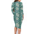 Hawaii Vintage Green Hibiscus Tapa Pattern Family Matching Long Sleeve Bodycon Dress and Hawaiian Shirt