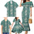 Hawaii Vintage Green Hibiscus Tapa Pattern Family Matching Mermaid Dress and Hawaiian Shirt