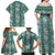 Hawaii Vintage Green Hibiscus Tapa Pattern Family Matching Off Shoulder Maxi Dress and Hawaiian Shirt