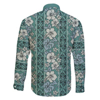 Hawaii Vintage Green Hibiscus Tapa Pattern Family Matching Off Shoulder Short Dress and Hawaiian Shirt LT05 - Polynesian Pride