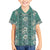 Hawaii Vintage Green Hibiscus Tapa Pattern Family Matching Off Shoulder Short Dress and Hawaiian Shirt