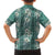 Hawaii Vintage Green Hibiscus Tapa Pattern Family Matching Puletasi and Hawaiian Shirt