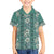 Hawaii Vintage Green Hibiscus Tapa Pattern Family Matching Short Sleeve Bodycon Dress and Hawaiian Shirt