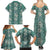 Hawaii Vintage Green Hibiscus Tapa Pattern Family Matching Summer Maxi Dress and Hawaiian Shirt